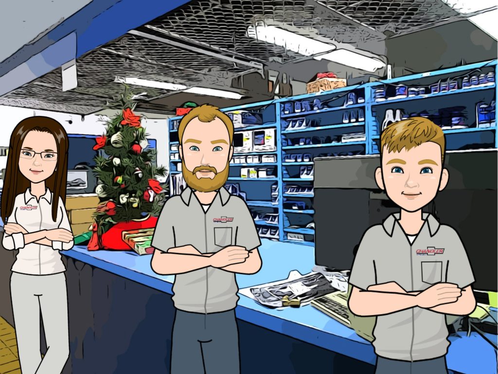 Cartoon of parts store