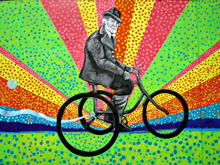 Man on bike Mural in MADISON IN